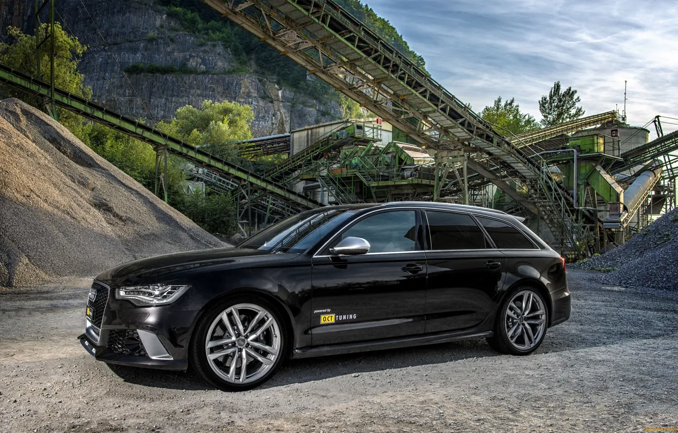 Photo wallpaper Audi, Audi, black, black, quattro, universal, RS6, РС6