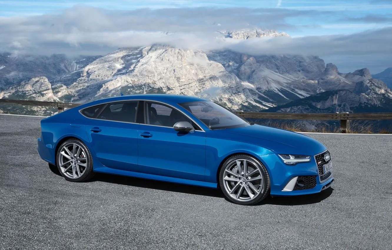 Photo wallpaper the sky, mountains, blue, background, Audi, Audi, Performance, Sportback