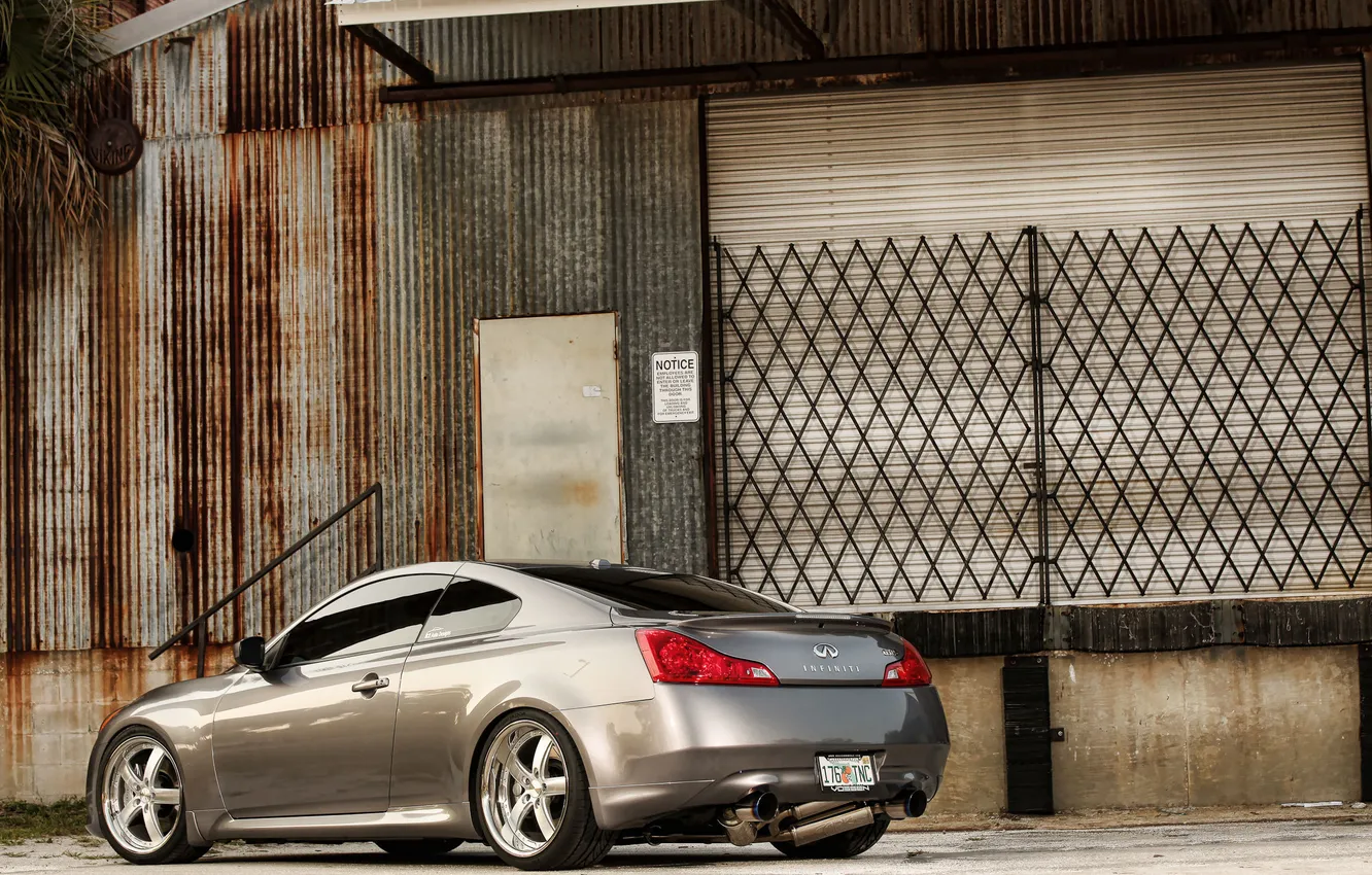 Photo wallpaper silver, Infiniti, infiniti, the rear part, silvery, G37, G-Series