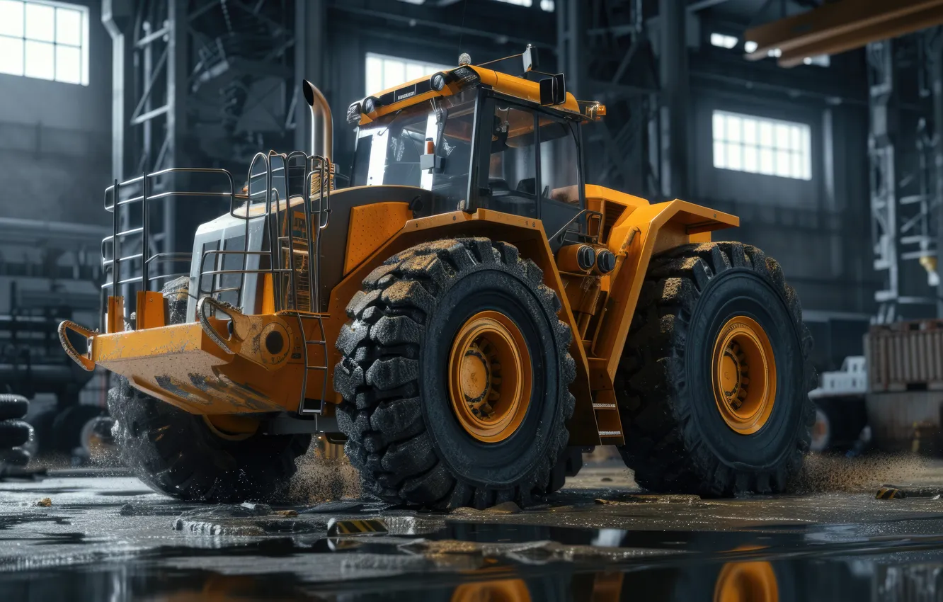 Photo wallpaper heavy, machinery, construction, industry, enginee