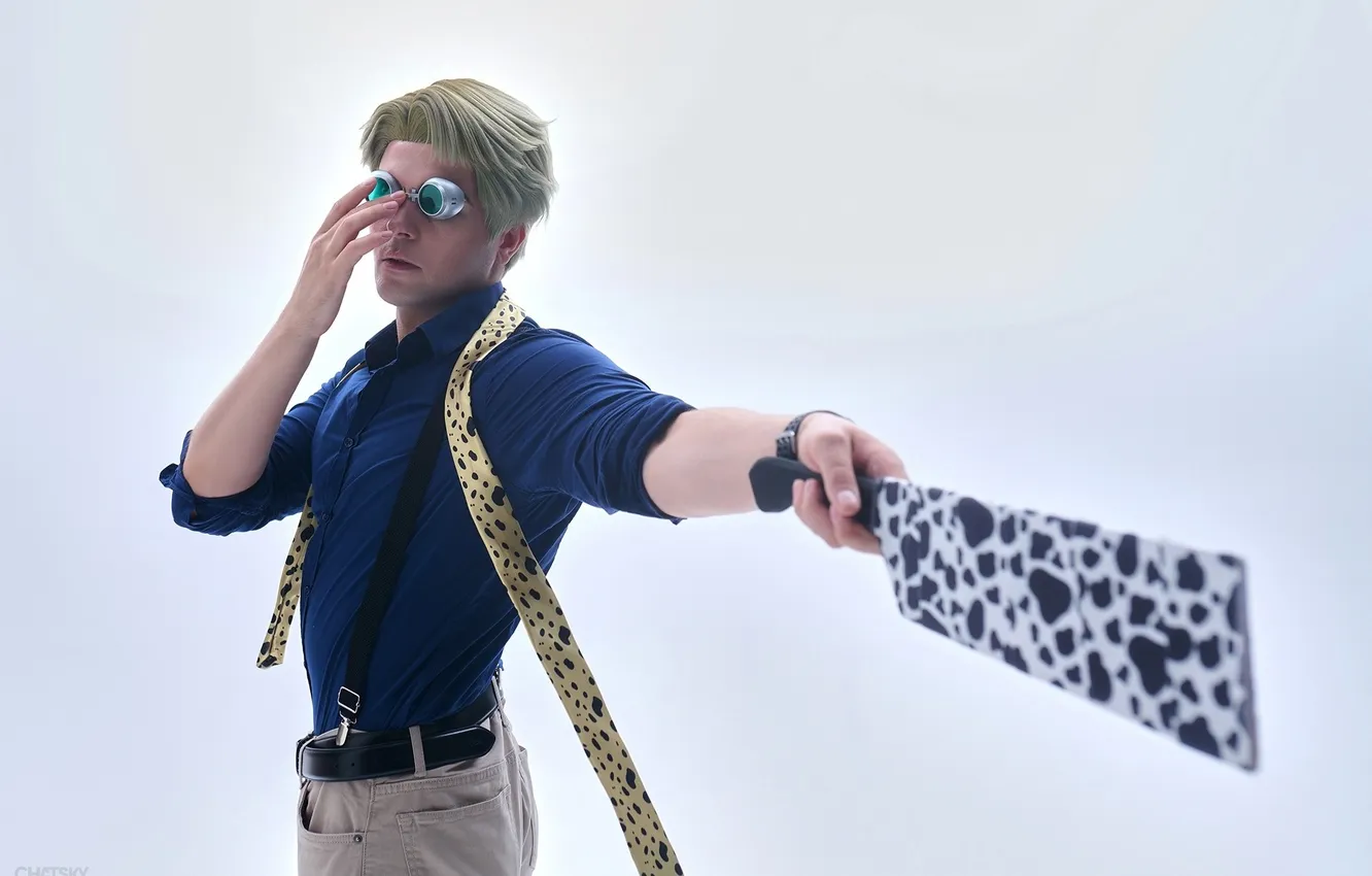 Photo wallpaper weapons, glasses, tie, guy, cosplay, cosplay, Grayson, GraysonFin cosplay