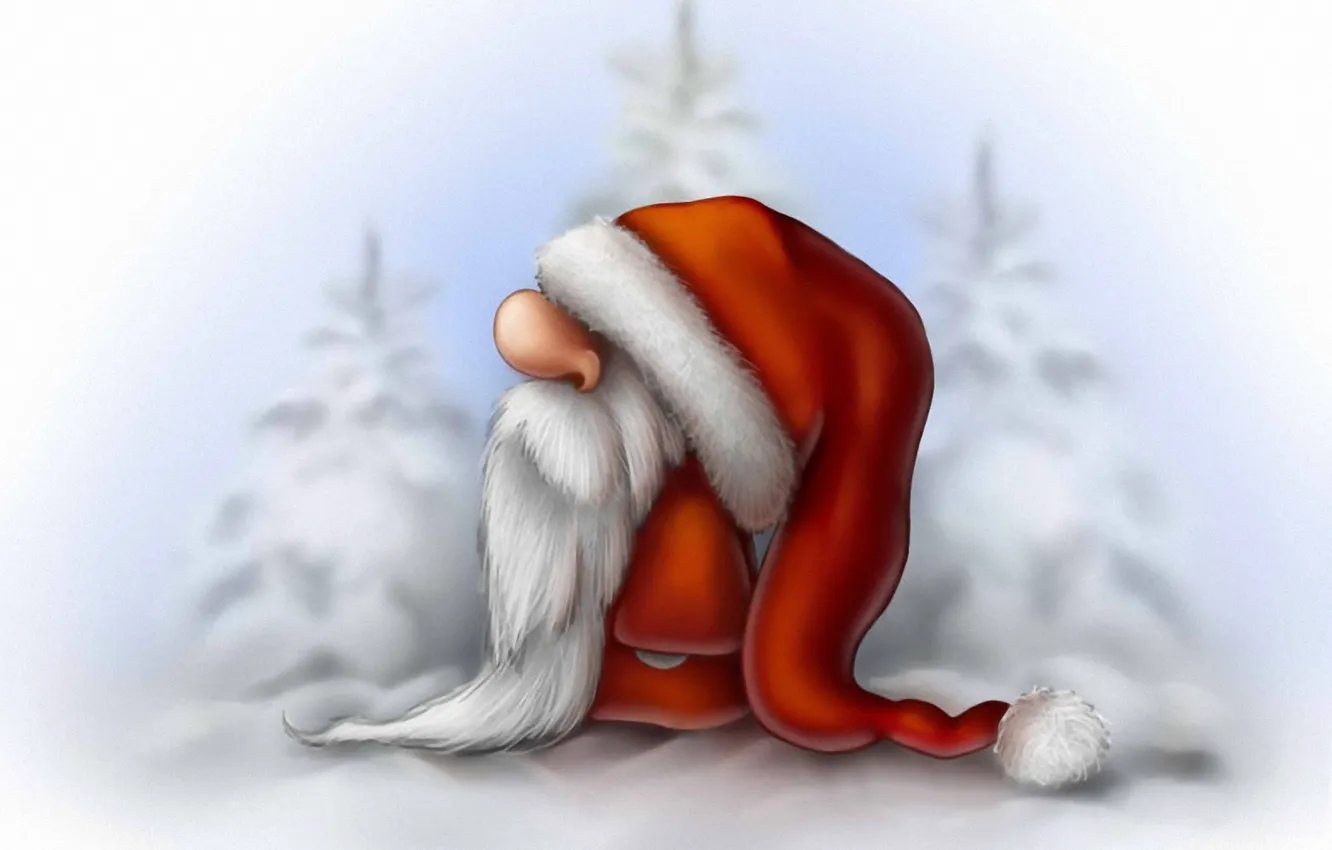 Photo wallpaper winter, mood, holiday, art, New year, Santa Claus