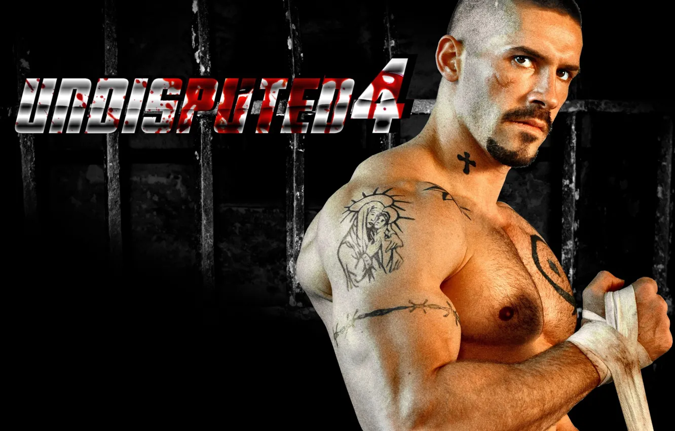 Photo wallpaper tattoo, tattoo, fighter, fighter, muscle, tattoo, bandages, Scott Adkins