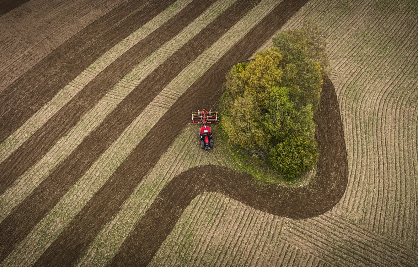 Photo wallpaper tractor, machinery, working