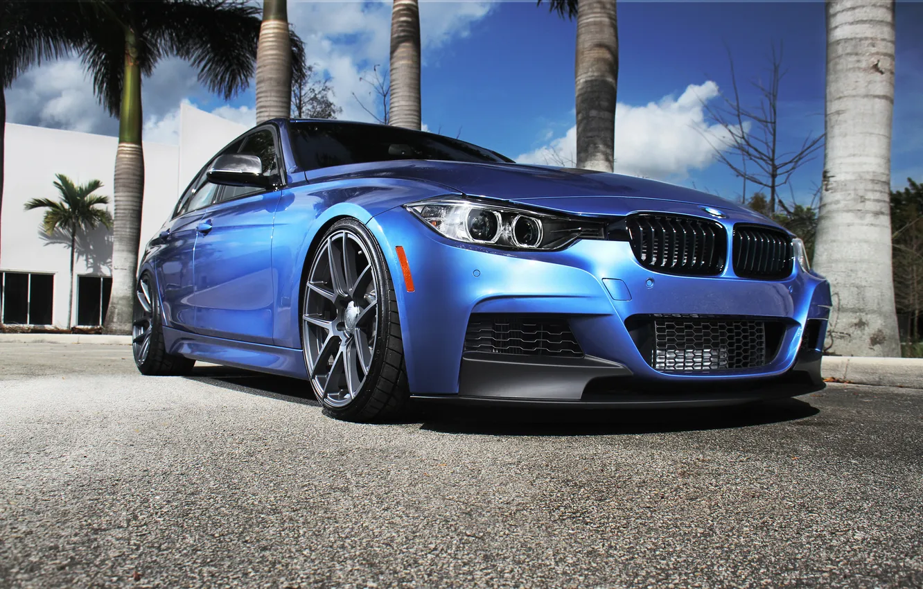Photo wallpaper blue, BMW, BMW, blue, tuning, F30, The 3 series