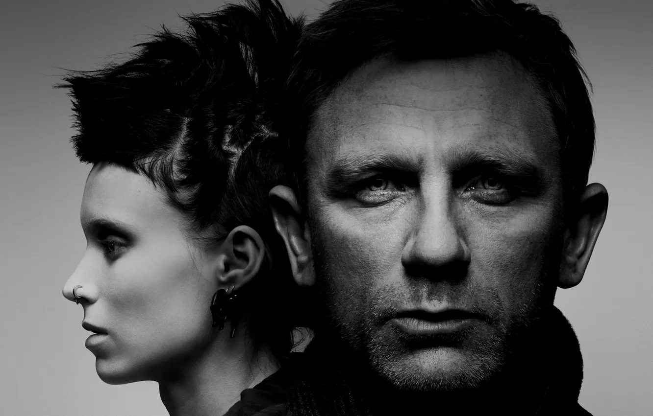 Photo wallpaper Daniel Craig, Rooney Mara, Lisbeth Salander, Rooney Mara, The girl with the dragon tattoo, Daniel …