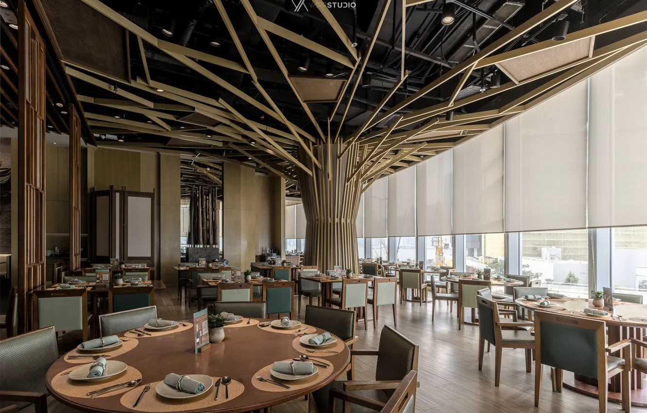 Photo wallpaper restaurant, the room, Hong Kong, serving, Mango Tree at the Elements