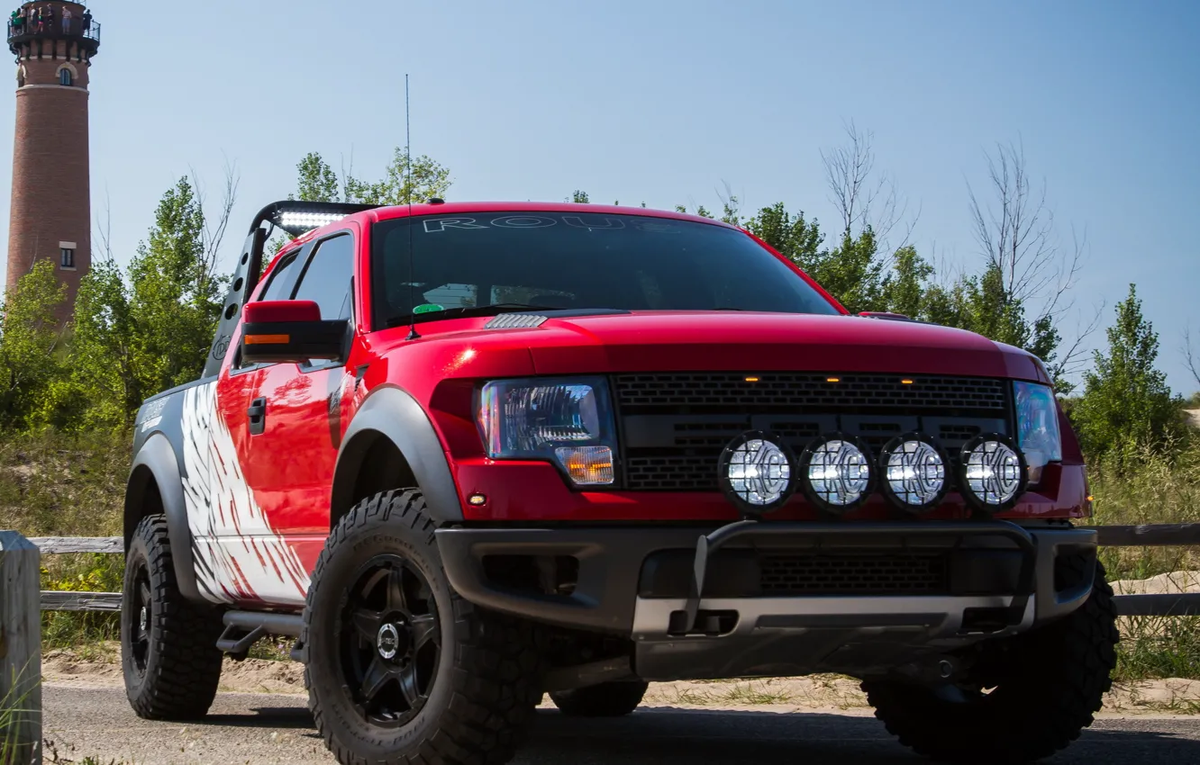 Photo wallpaper machine, Ford, the front, F-150, powerful, SVT Raptor, Roush