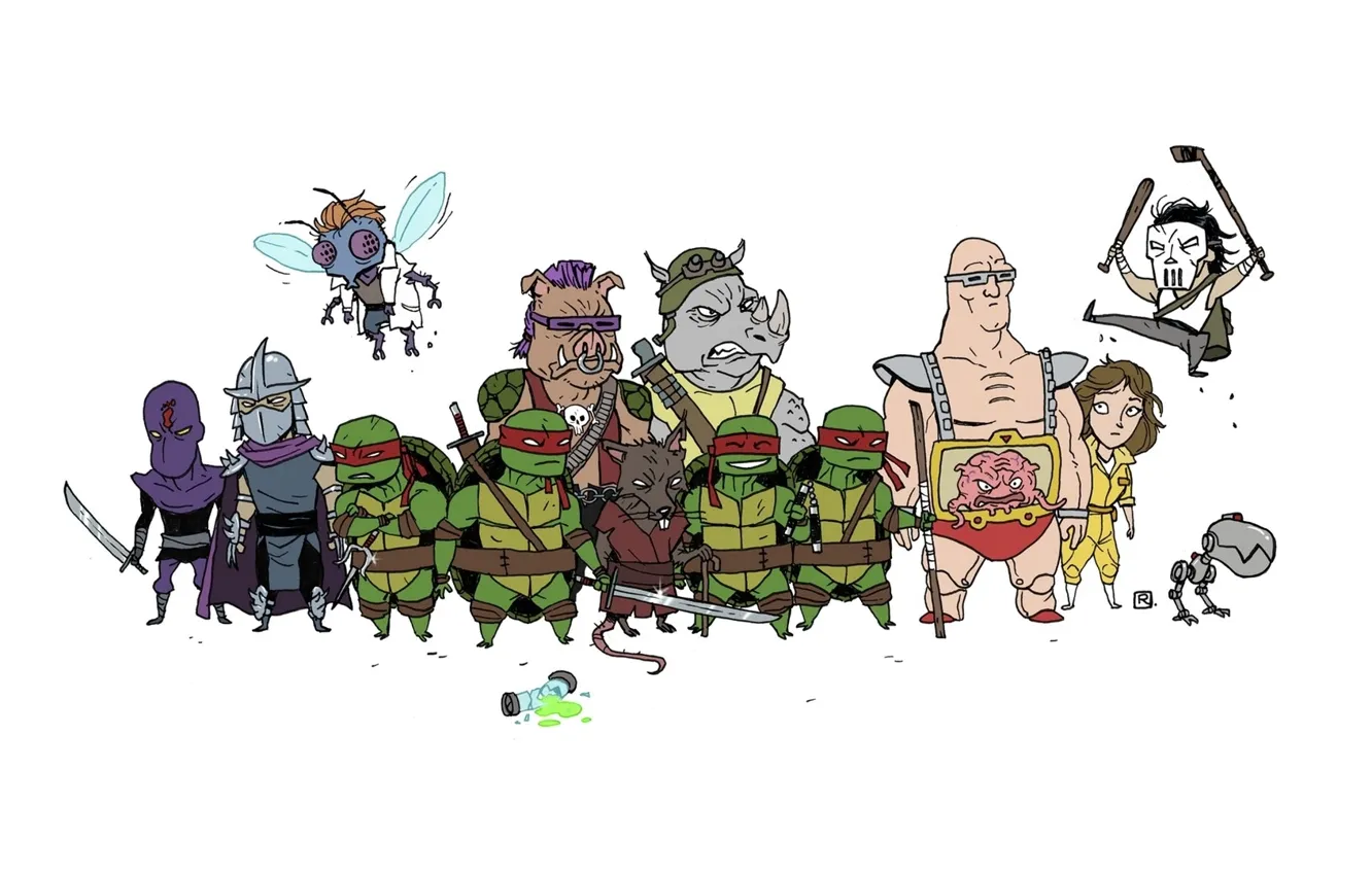 Photo wallpaper Rafael, Krang, TMNT, Raphael, Leonardo, Donatello, Donatello, Leonardo