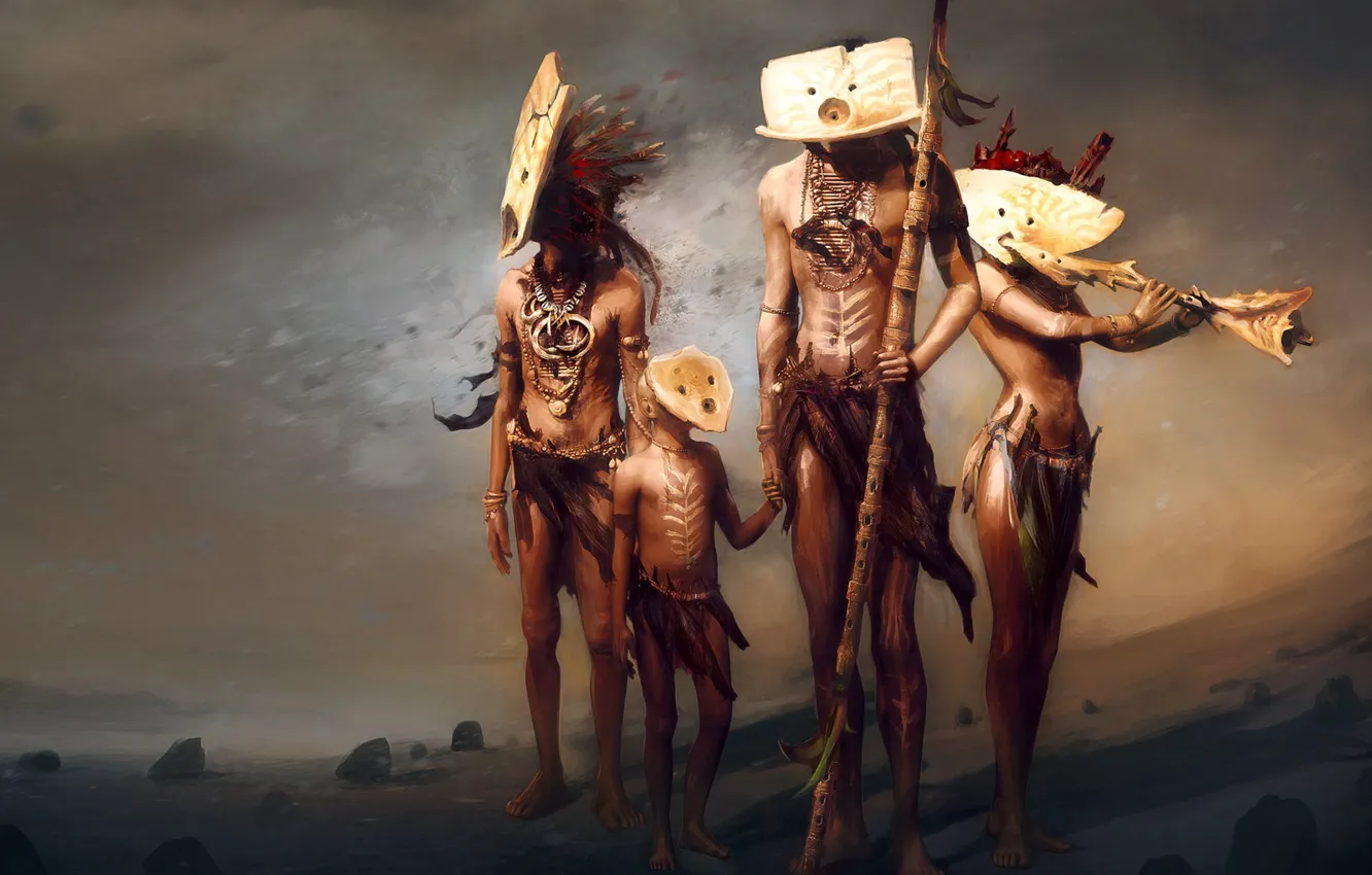 Photo wallpaper figure, ethnicity, aboriginal, Tribe