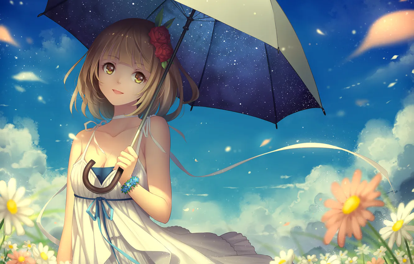 Photo wallpaper girl, anime, art, tidsean, upscale