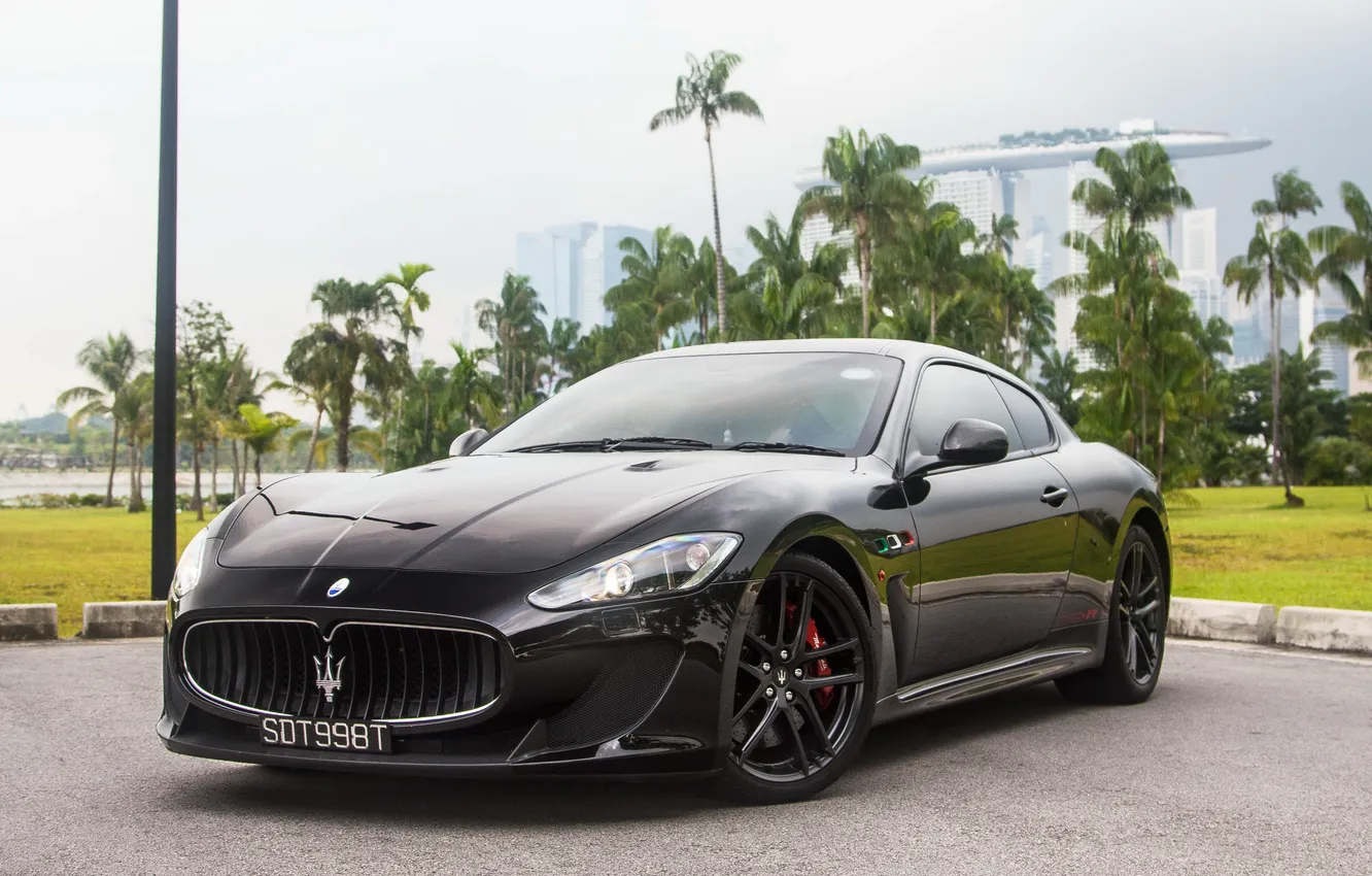 Photo wallpaper Maserati, Singapore, black, GranTurismo