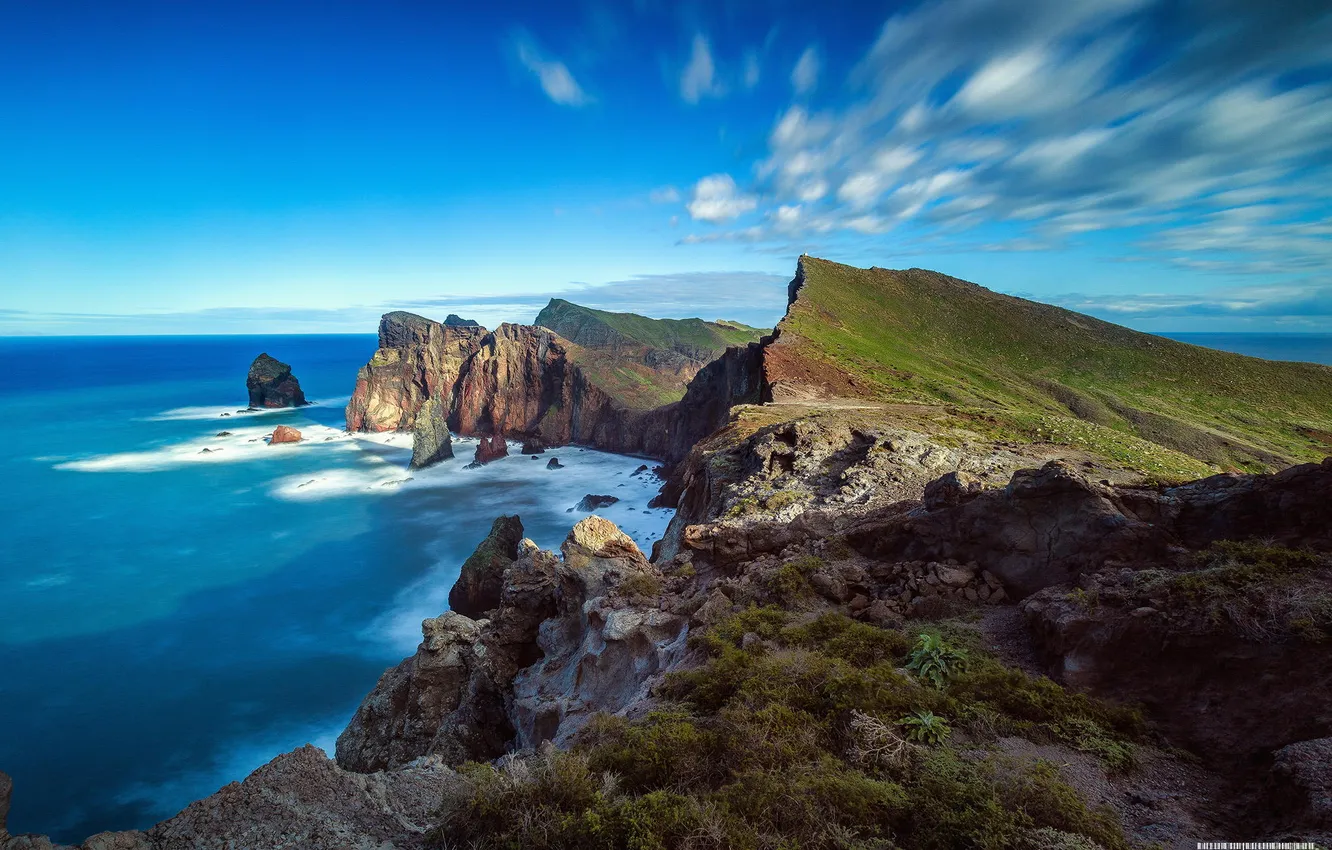Photo wallpaper sea, rocks, coast, island