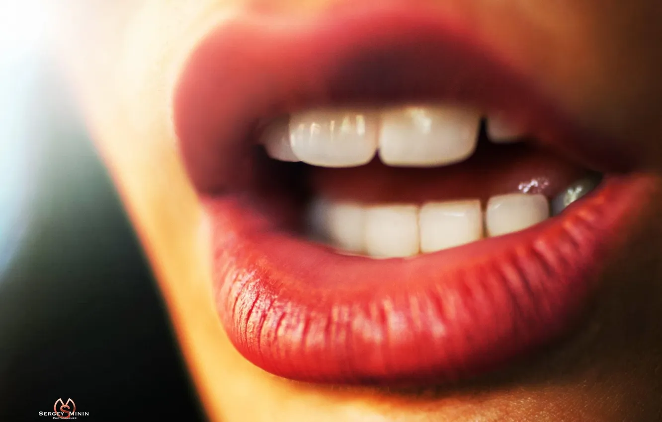 Photo wallpaper girl, macro, color, lipstick, photographer, sexy lips, Sergey Minin