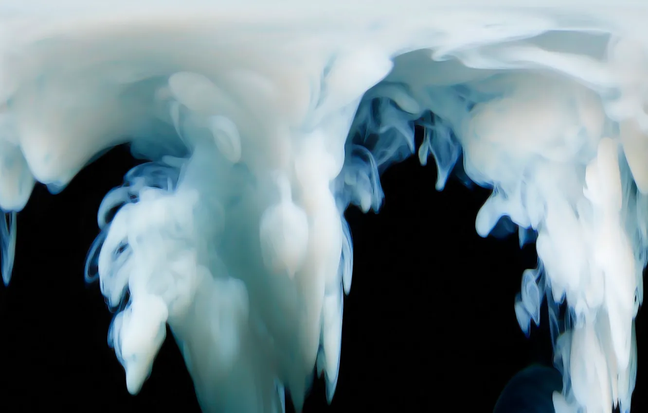 Photo wallpaper white, smoke, black background