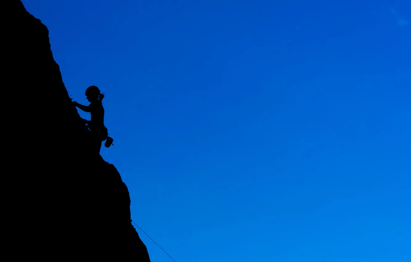 Photo wallpaper girl, rocks, shadow, climbing, Hiking, Montaineering