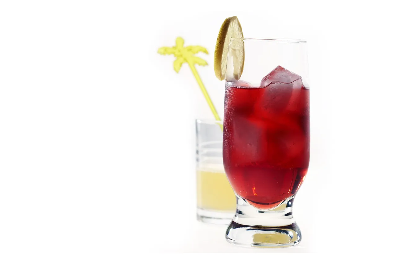 Photo wallpaper ice, lemon, cocktail, palmochka