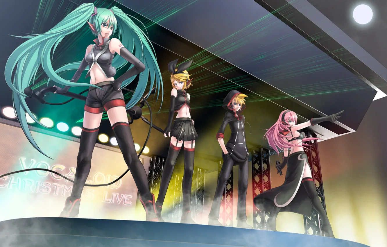 Photo wallpaper music, anime, concert, len, Vocaloid, song, Rin, Miku