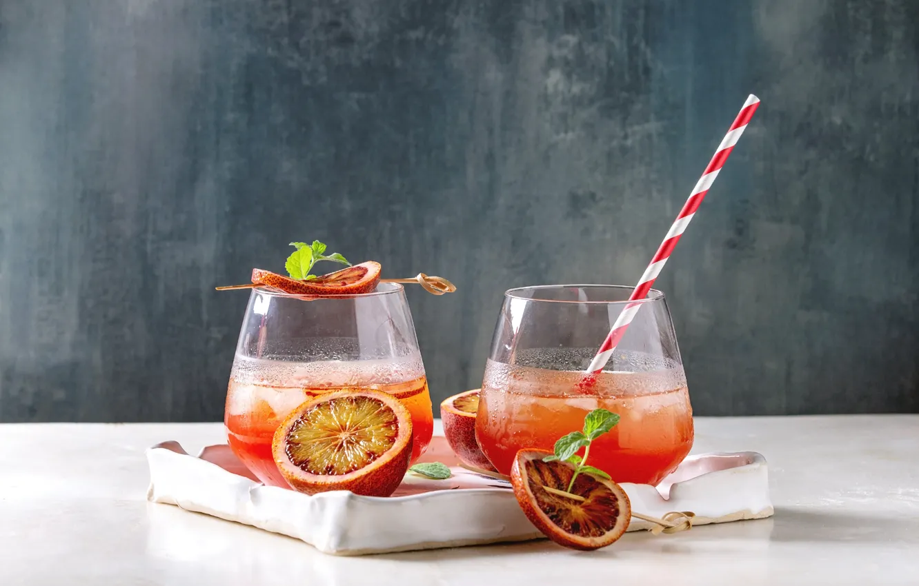 Photo wallpaper ice, glass, citrus, drink, orange, Natasha Breen