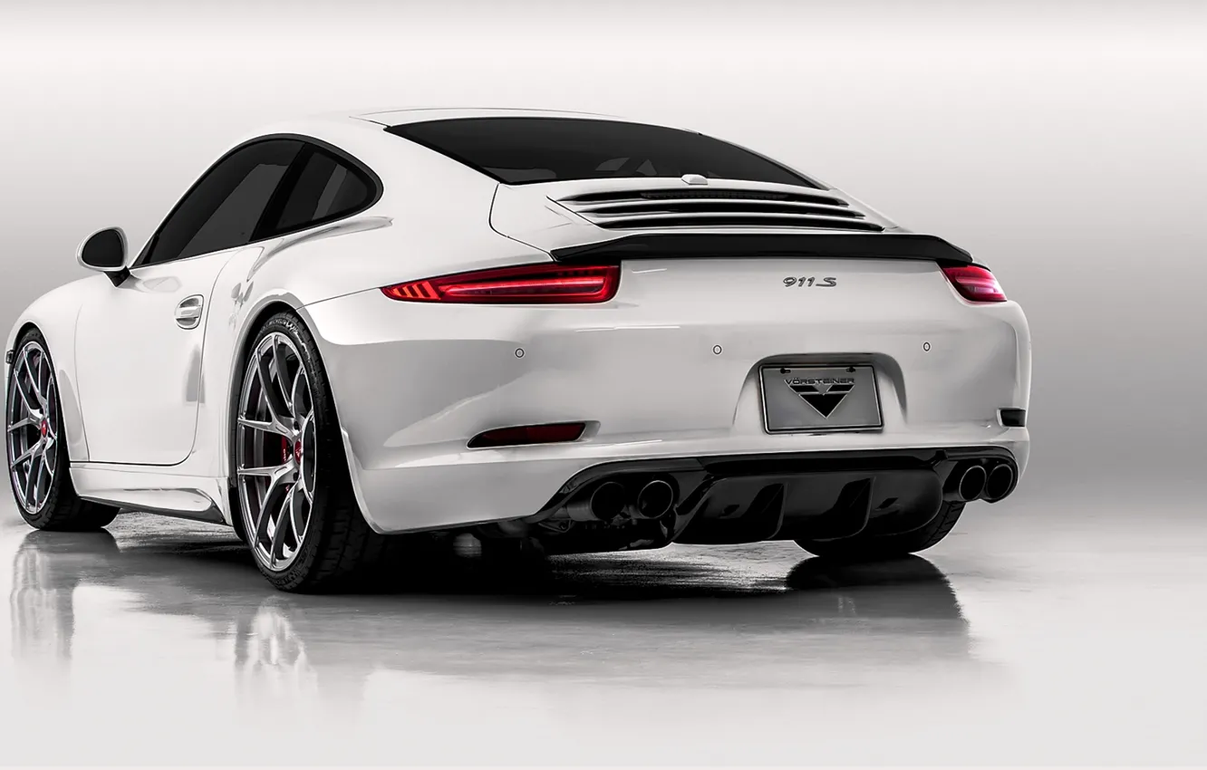 Photo wallpaper 911, Porsche, back, white, Porsche, Carrera, 2015, Carrera 4S