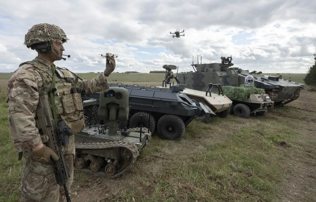 Photo wallpaper Soldiers, Future Soldier, British Army, The British army, Unmanned aerial vehicles, Air defence, Logistical support, …