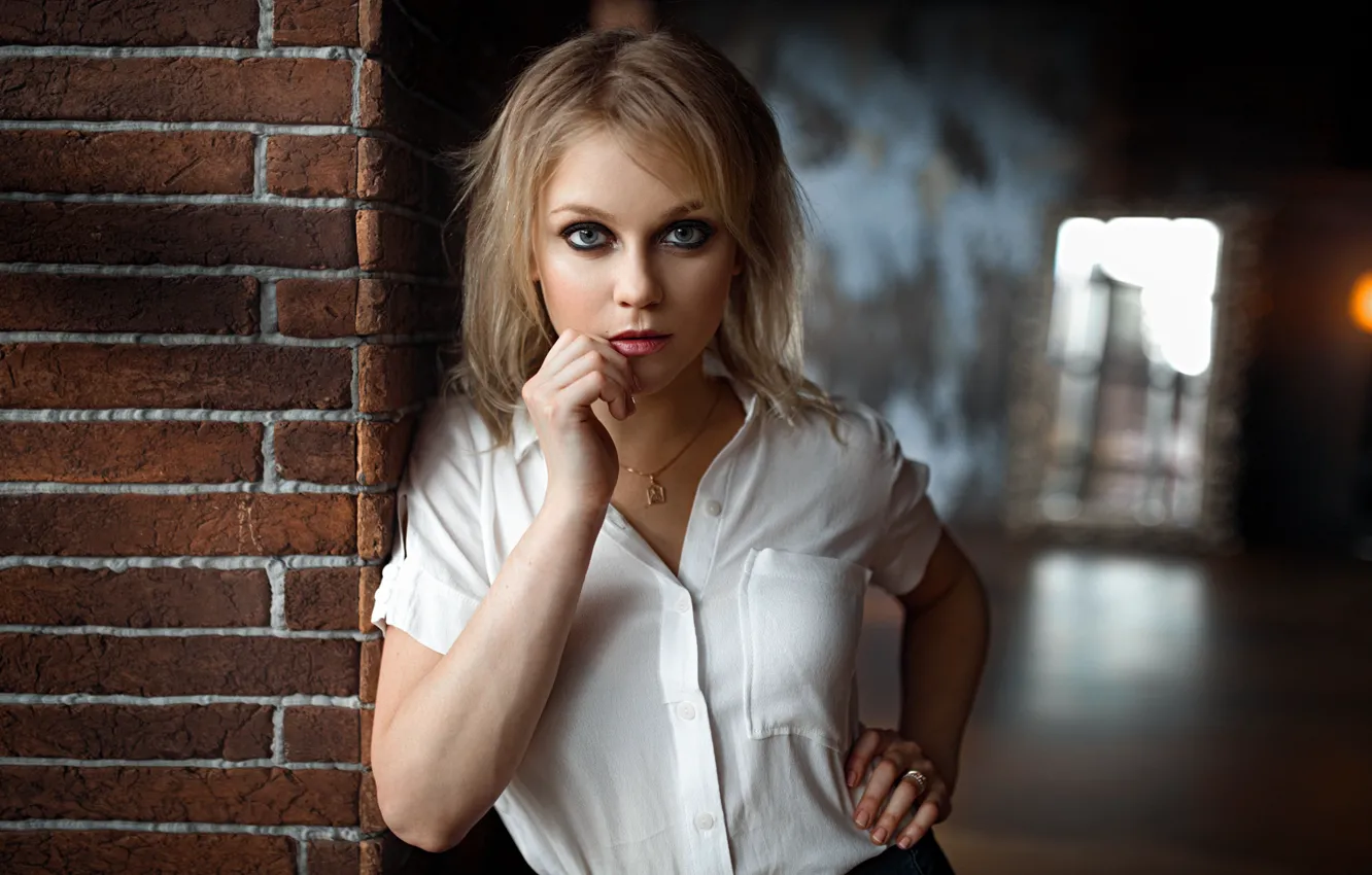 Photo wallpaper look, girl, pose, makeup, Anna, Alexander Kurennoy