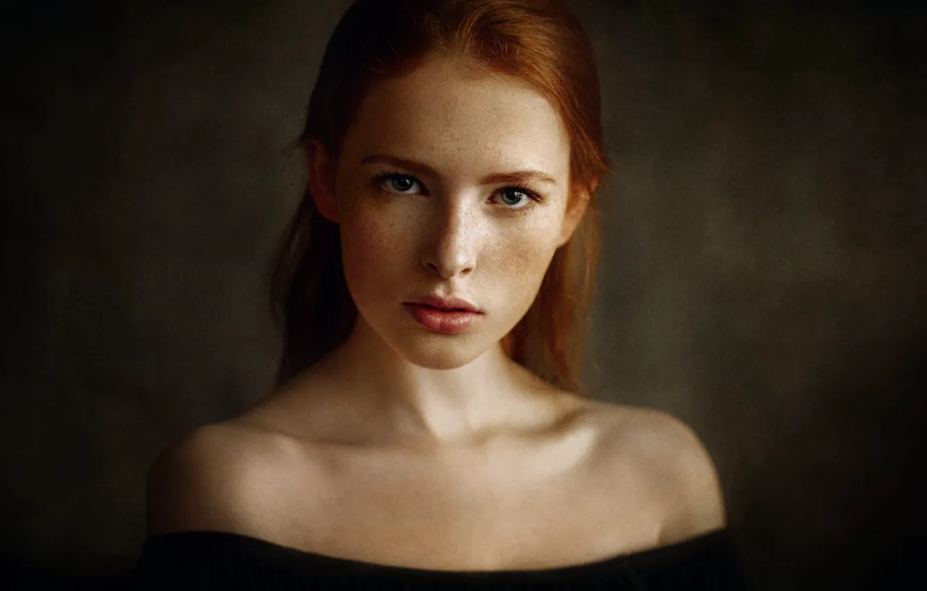 Photo wallpaper look, girl, portrait, red, redhead, George Chernyadev, Georgy Chernyadyev