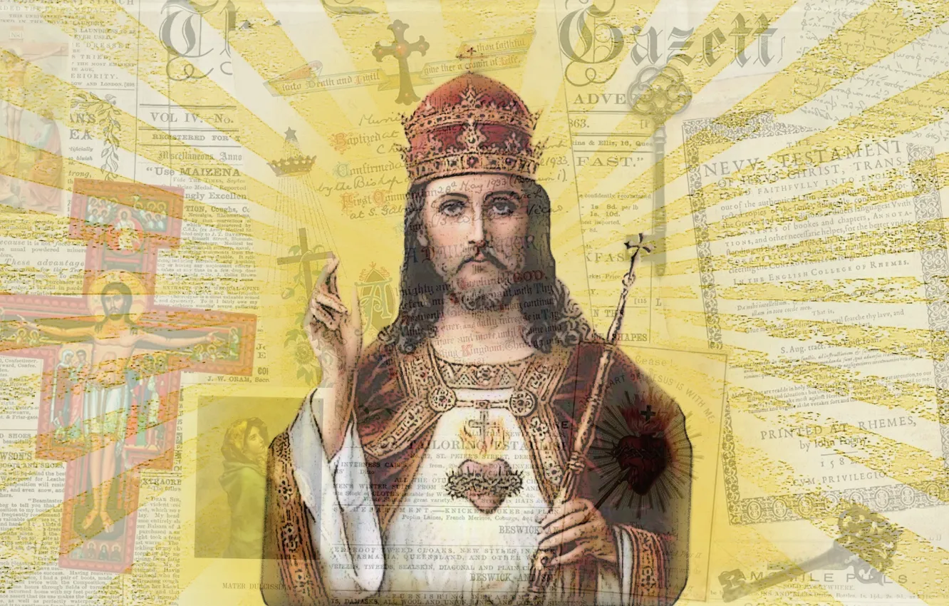 Photo wallpaper Desktop, light, heart, holy, cross, key, jesus christ, God