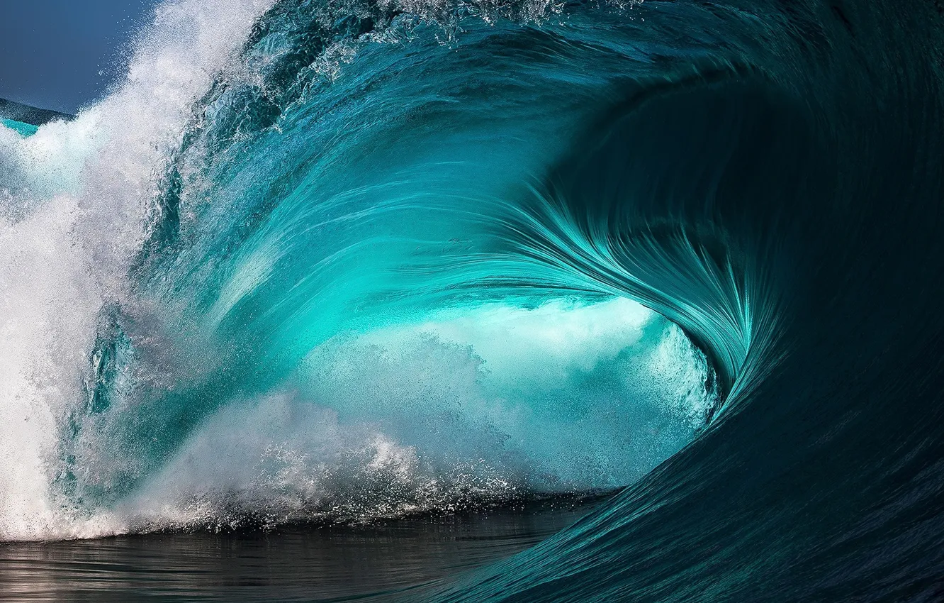 Photo wallpaper wave, water, landscape, nature, the ocean, waves, ocean, landscape