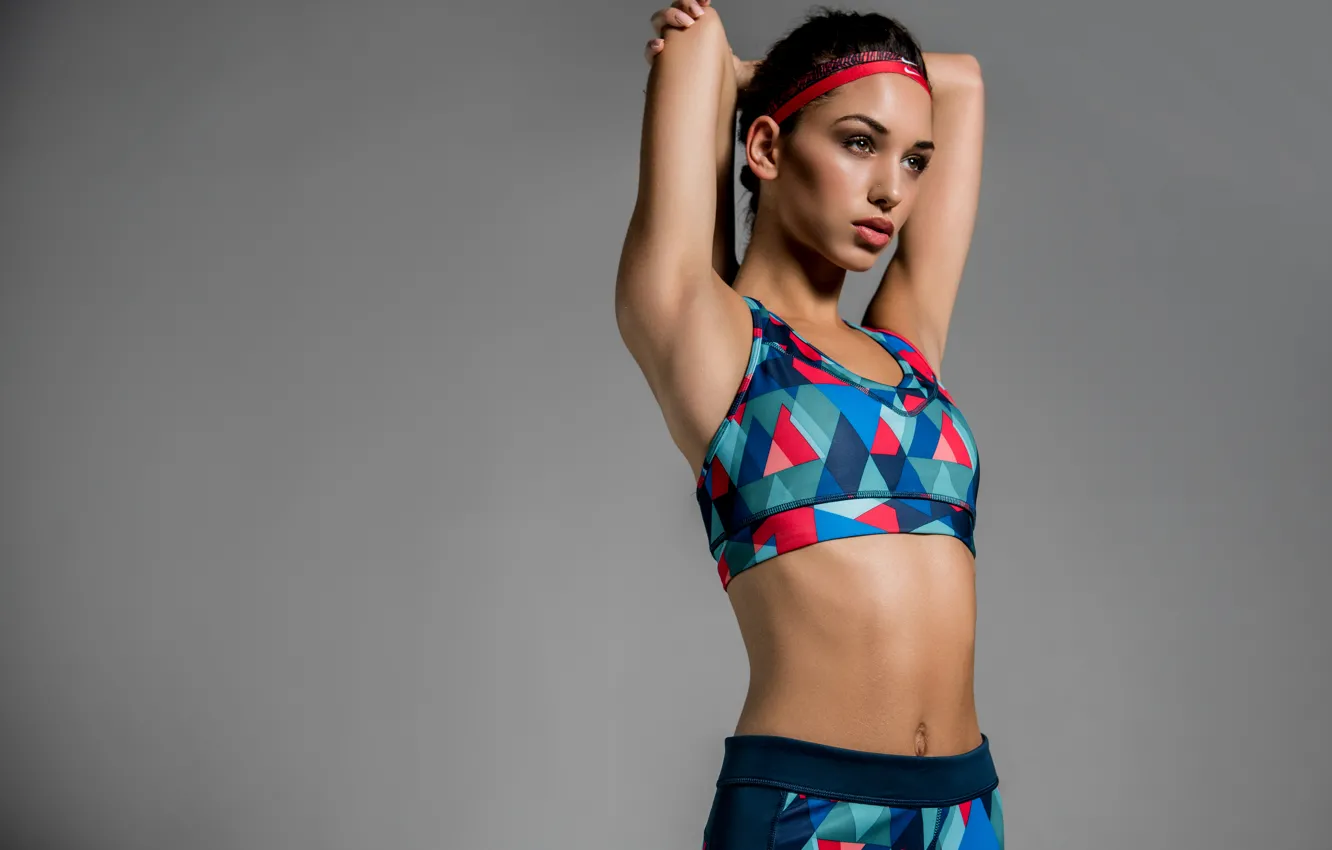 Photo wallpaper girl, face, style, background, figure, sports, Sierra