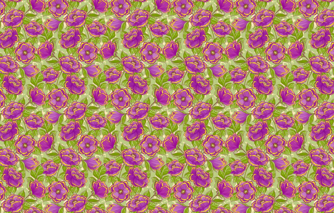 Photo wallpaper flowers, purple, the volume