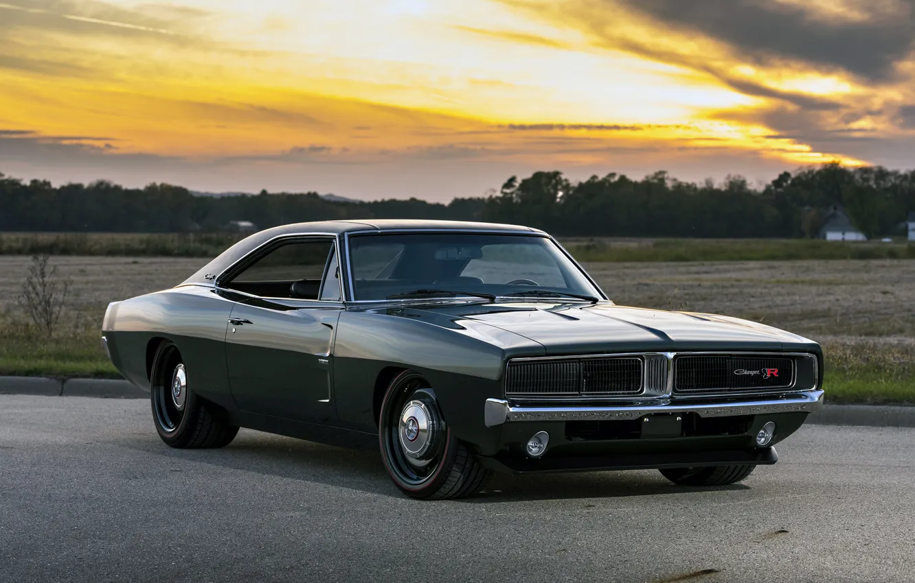 Photo wallpaper road, Dodge, car, Charger