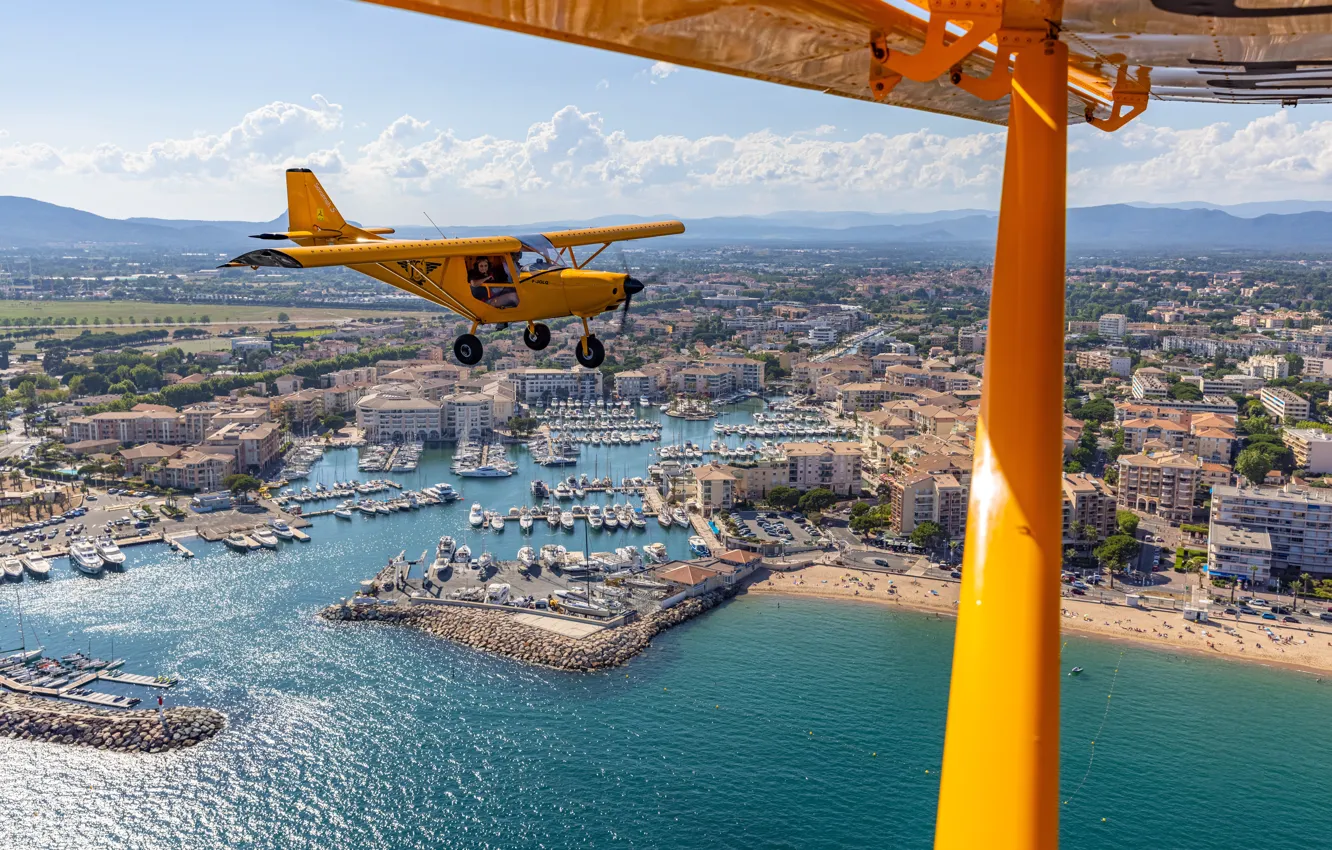 Photo wallpaper France, Home, The city, Aircraft, France, French Riviera, The French Riviera, Flying Safari