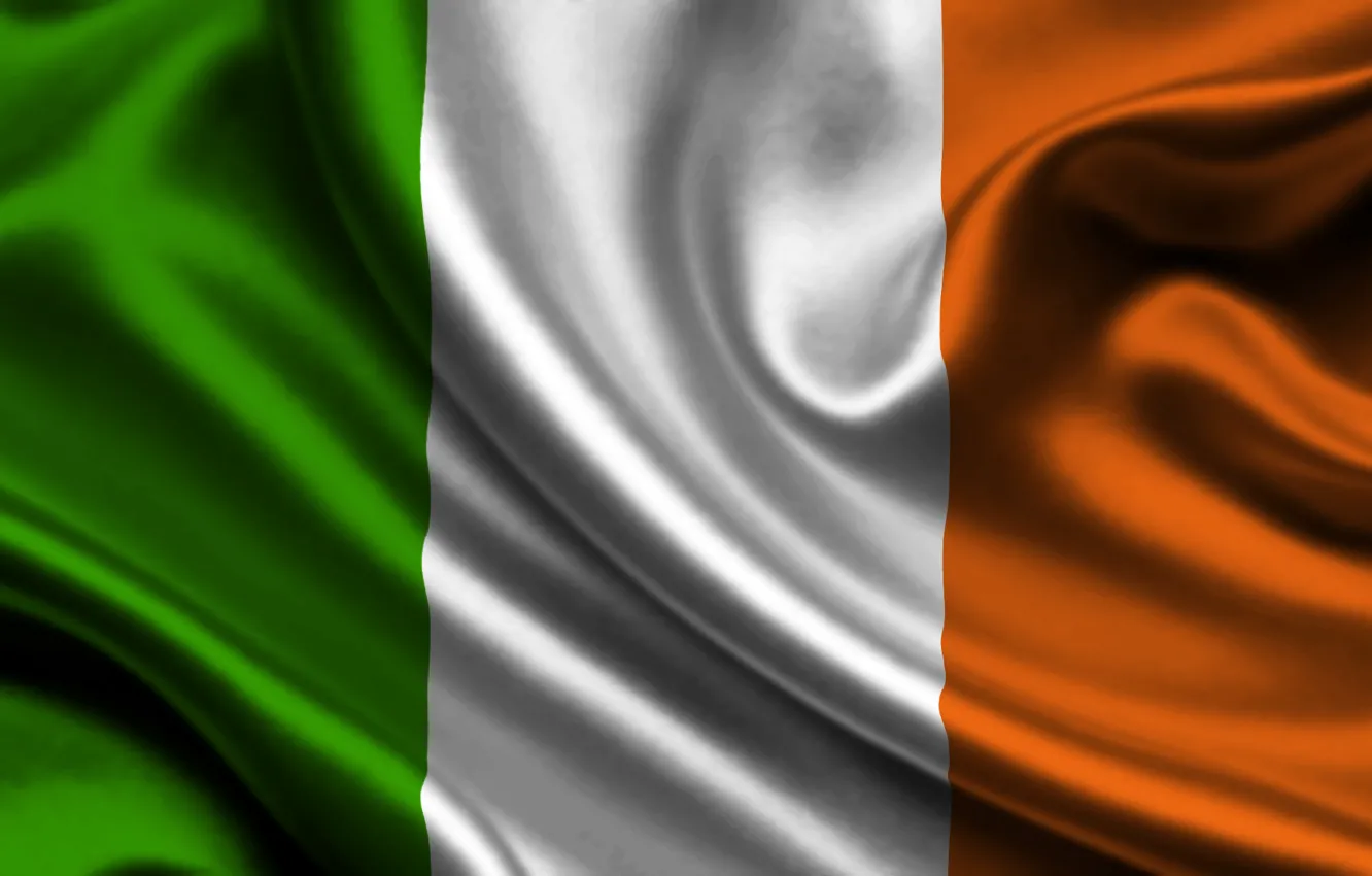 Photo wallpaper White, Flag, Orange, Ireland, Texture, Green, Ireland, Flag