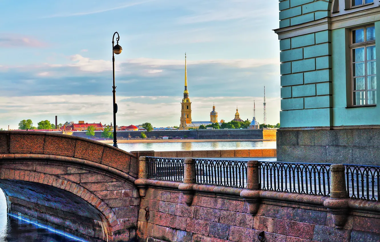 Photo wallpaper Saint Petersburg, The Hermitage, Peter and Paul fortress, Winter canal, Petropavlivka