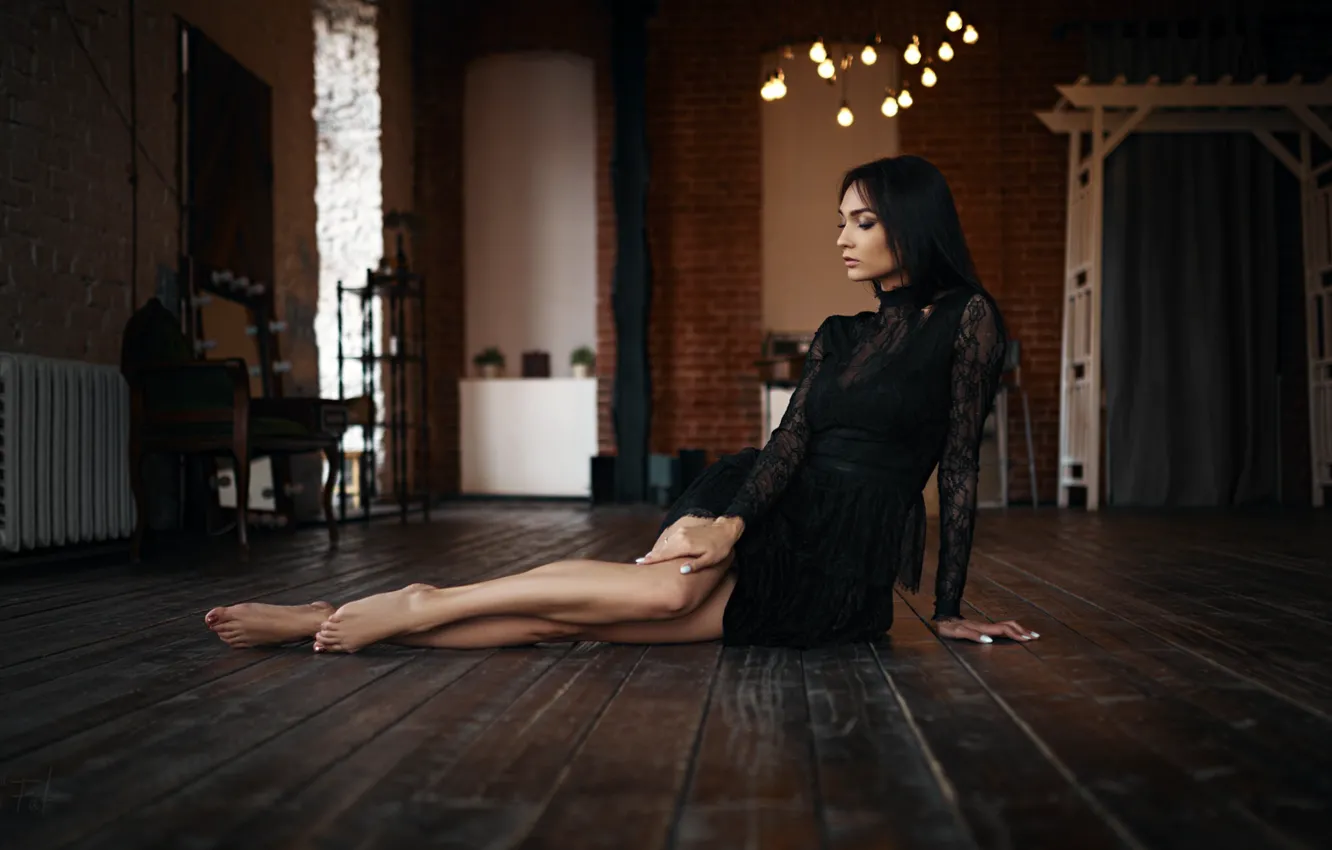 Wallpaper Girl Pose Feet Dress On The Floor Xenia Sergey Fat