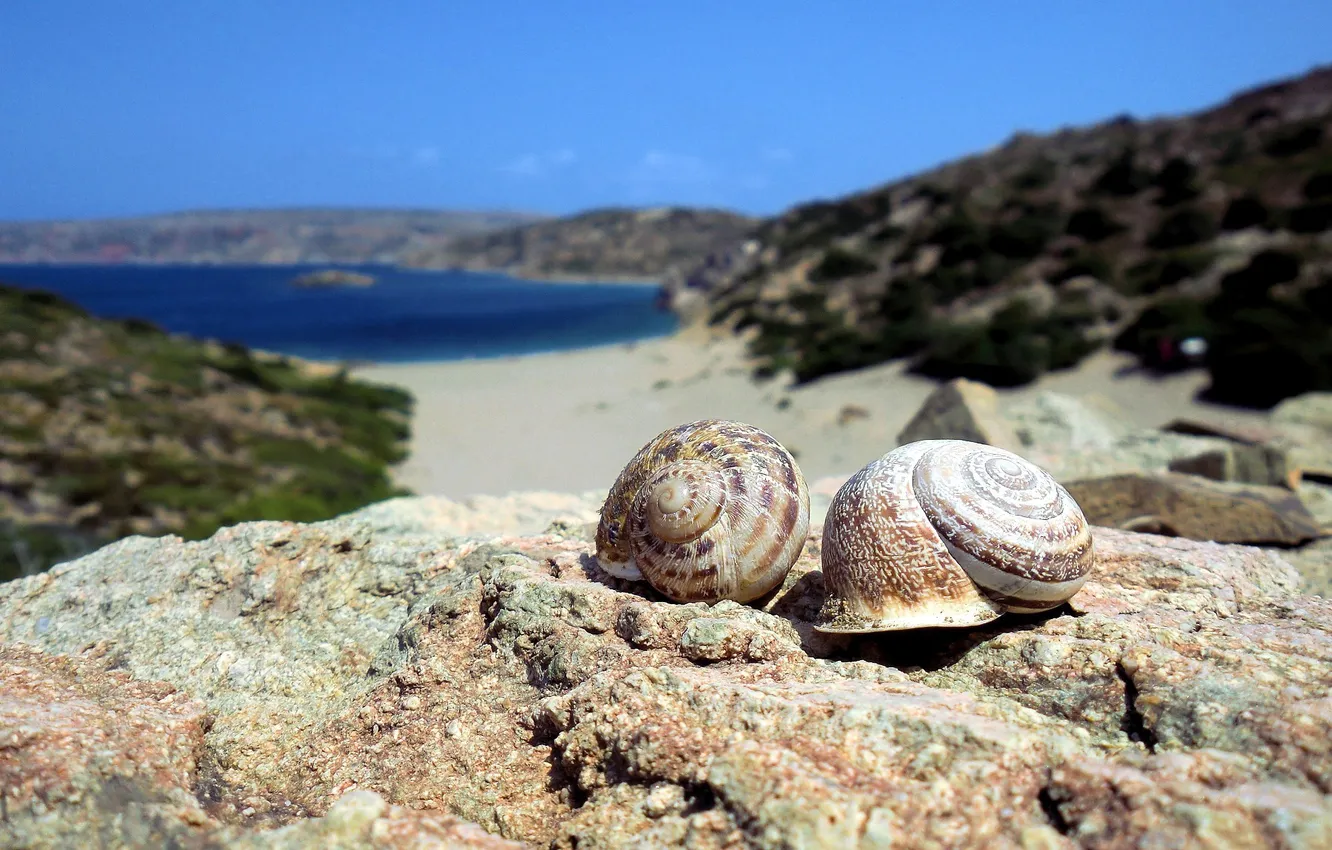 Photo wallpaper the sky, mountains, lake, stones, sink