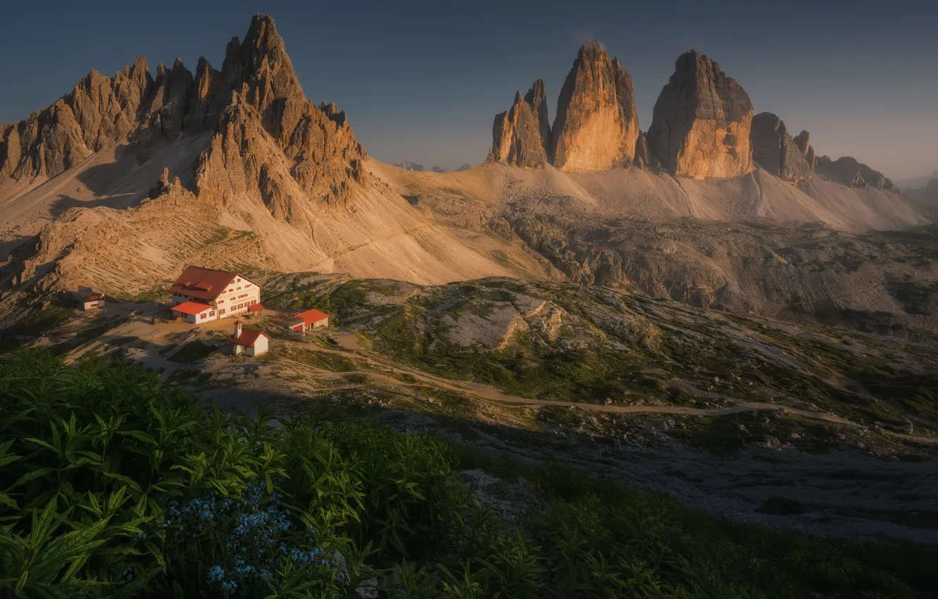 Photo wallpaper landscape, mountains, nature, home, Alps, The Dolomites