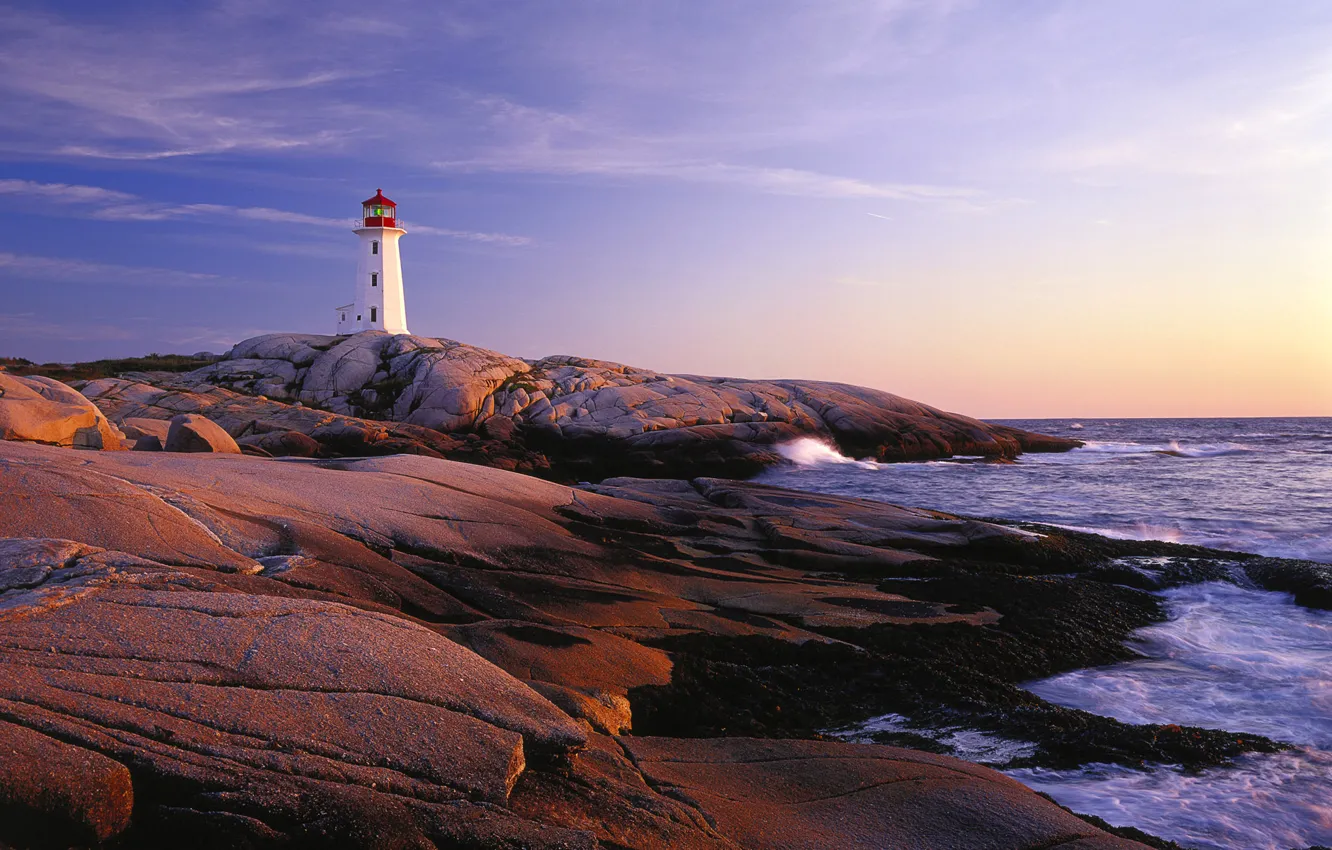 Photo wallpaper sea, lighthouse, Canada