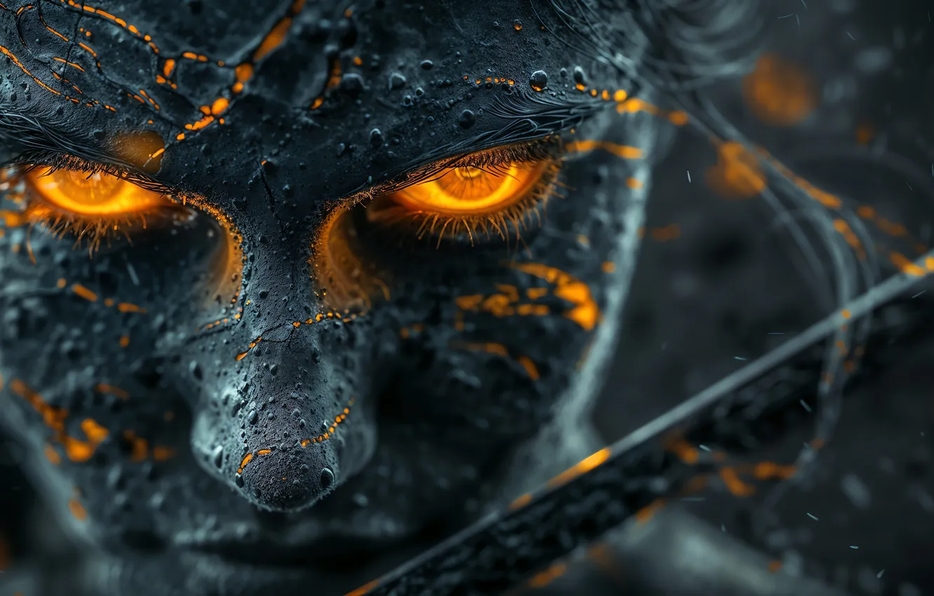 Photo wallpaper eyes, look, girl, face, closeup, The blazing gaze