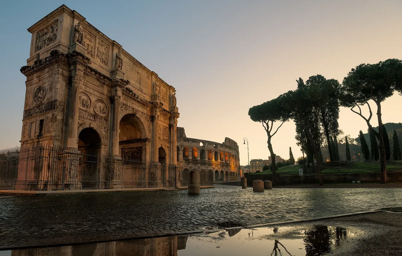 Photo wallpaper the city, background, Roma