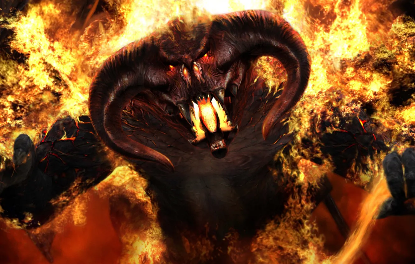 Photo wallpaper demon, fire, Lord of Darkness