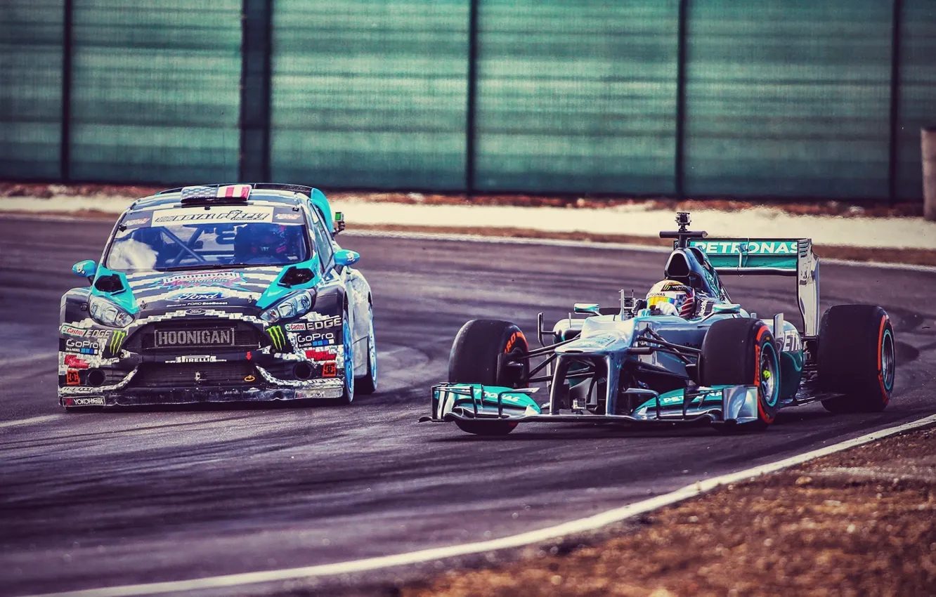 Photo wallpaper car, Ford, Formula 1, race, ken, Block, Fiesta, Sport