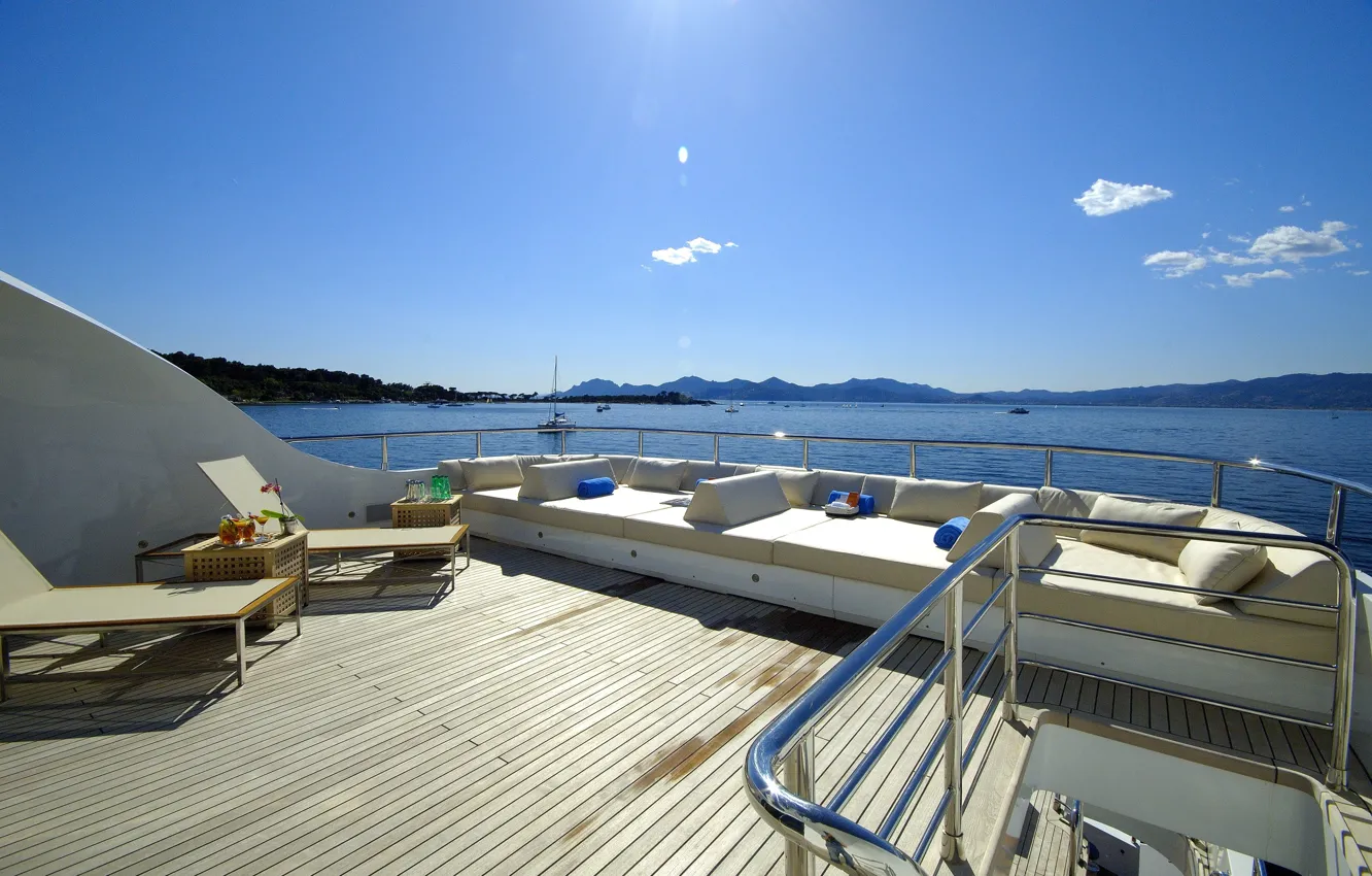 Photo wallpaper luxury, yacht, deck, motor