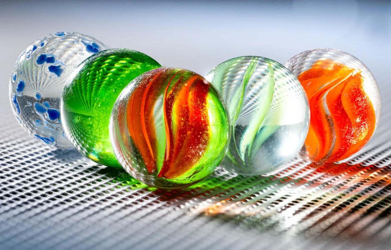 Photo wallpaper glass, balls, marbles