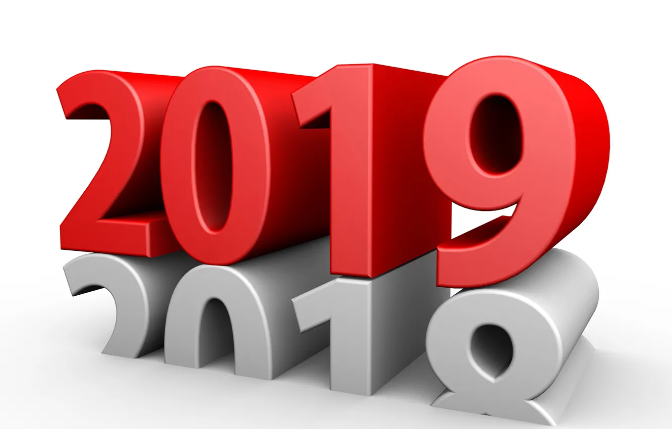 Photo wallpaper new year, figures, 2019