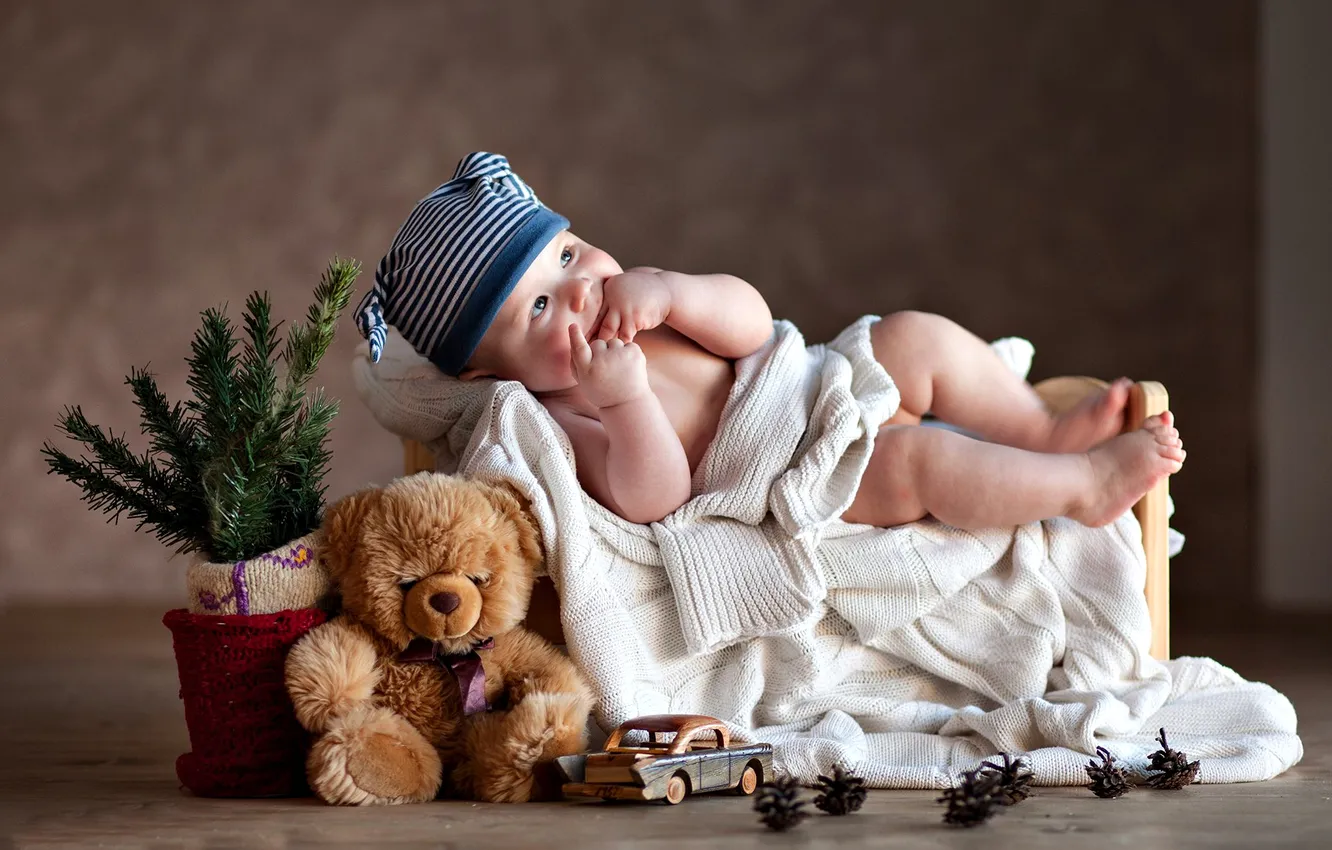 Photo wallpaper children, face, baby, child, newborn