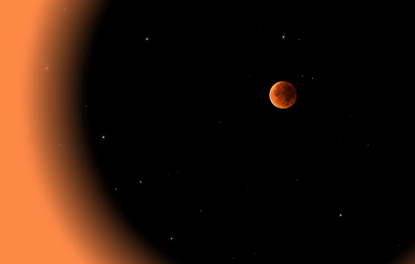 Photo wallpaper space, background, Blood Moon
