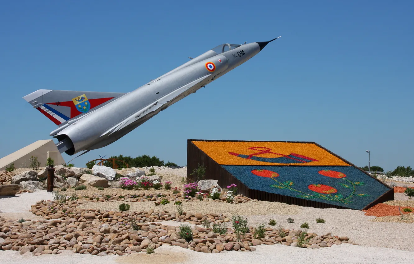 Photo wallpaper fighter, monument, multipurpose, Mirage 2000C