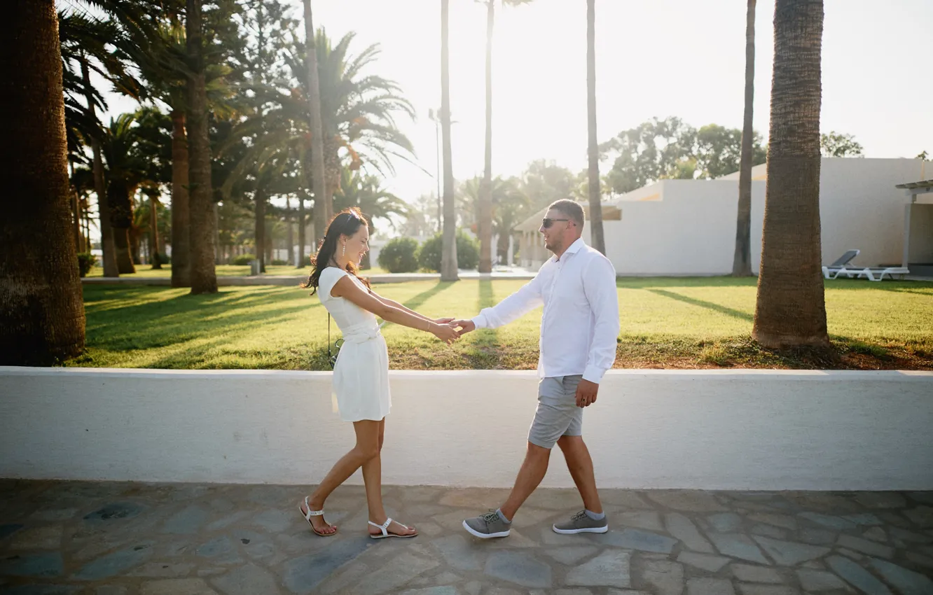 Photo wallpaper summer, girl, the sun, love, stay, Wallpaper, pair, girl